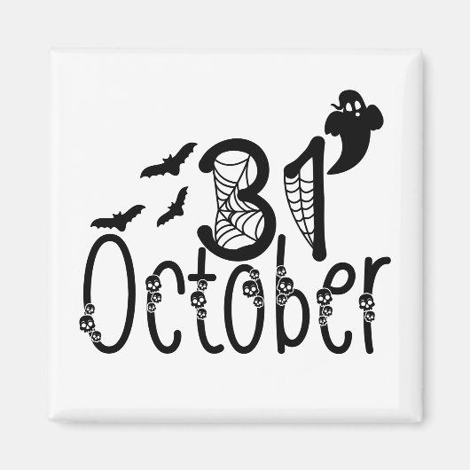 幽霊不気味ハロウィーン31年10月 マグネット (正面)