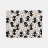 幽霊不気味パンプキンポーズ フリースブランケット (正面(横))