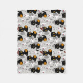 幽霊不気味パンプキンポーズ フリースブランケット (正面)