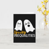 幽霊不気味不平等おかしなハロウィン数学ティー カード (黄色い花)