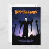 幽霊不気味墓地カボチャハローウィンパーティ シーズンポストカード (正面/裏面)