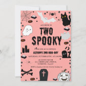 幽霊不気味2ハロウィン2回目の誕生日パーティー 招待状 (正面)