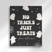 幽霊不気味No Tricks Just Treates Halloween Sign ポスター