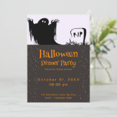 幽霊不気味RIPグレイブハロウィーンディナーパーティー 招待状 (スタンド正面)