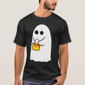 幽霊保持キャンディーコーン面白いハロウィーン衣装C Tシャツ (正面)