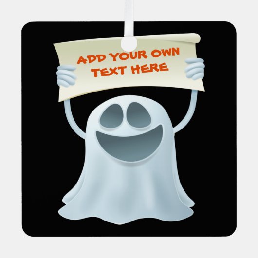 幽霊保持文字 メタルオーナメント (正面)