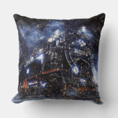 幽霊列車ヴィンテージ機関車 クッション (正面)