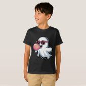 幽霊吹ズピンクバブルガムハロウィーン幼児ボーイ Tシャツ (正面フル)