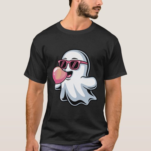 幽霊吹ズピンクバブルガムハロウィーン幼児ボーイ Tシャツ (正面)