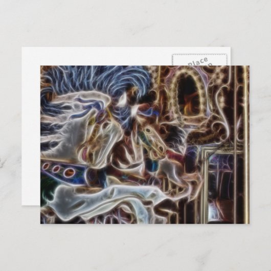 幽霊回転木馬ウマメリーーズGo Round inシアトル シーズンポストカード (正面/裏面)