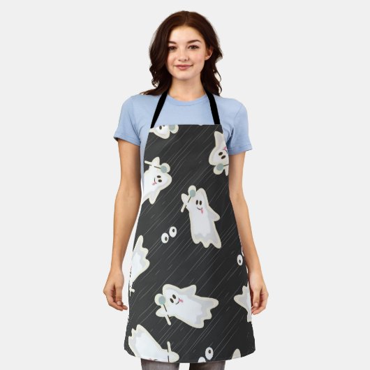 幽霊型 エプロン (着用した状態)