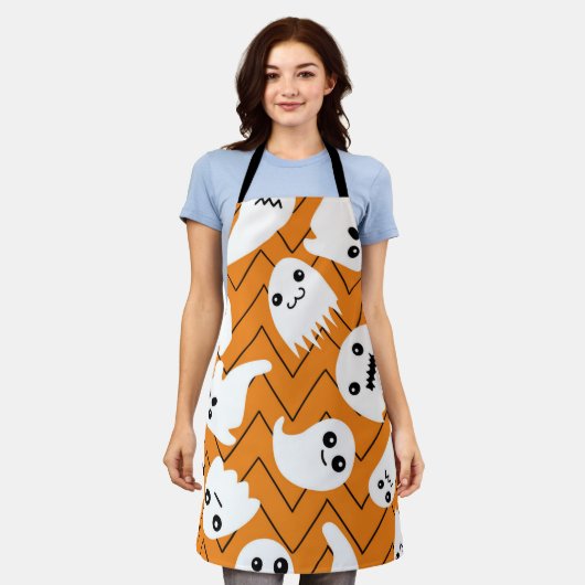 幽霊型 エプロン (着用した状態)