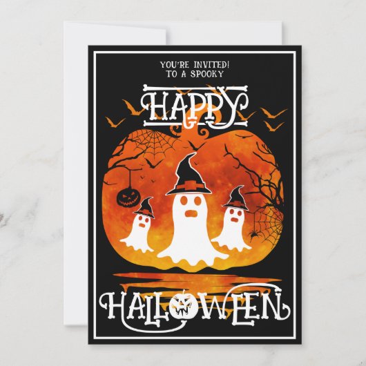 幽霊墓地ハッピーハローウィン怖いイベント 招待状 (正面)