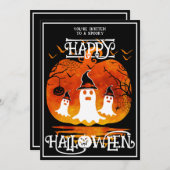 幽霊墓地ハッピーハローウィン怖いイベント 招待状 (正面/裏面)