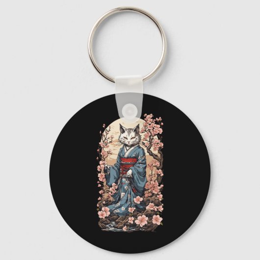 幽霊妖怪日本の伝説の猫 キーホルダー (正面)