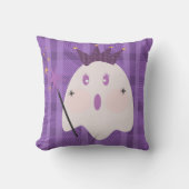 幽霊姫パープル・チェック柄のハロウィン用スローピロー クッション (正面)