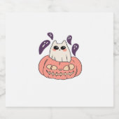 幽霊子猫をカボチャクラシックのTシャツに スパークリングワインラベル (シングルラベル)