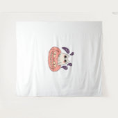 幽霊子猫をカボチャクラシックのTシャツに タペストリー (正面(横))