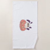 幽霊子猫をカボチャクラシックのTシャツに ビーチタオル (正面)