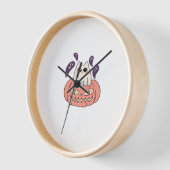 幽霊子猫をカボチャクラシックのTシャツに 壁時計 (傾斜)