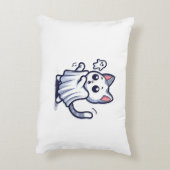 幽霊子猫ハロウィーンの衣装 アクセントクッション (裏面(縦))