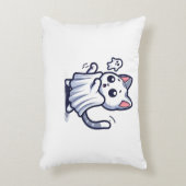 幽霊子猫ハロウィーンの衣装 アクセントクッション (正面(垂直))