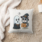 幽霊子猫ハロウィーンの衣装 クッション (ブランケット)