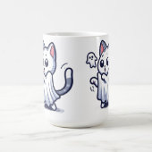 幽霊子猫ハロウィーンの衣装 コーヒーマグカップ (中央)