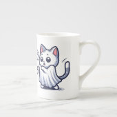 幽霊子猫ハロウィーンの衣装 ボーンチャイナマグカップ (右)
