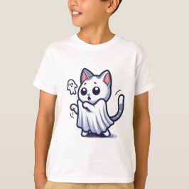 幽霊子猫ハロウィーンの衣装 Tシャツ