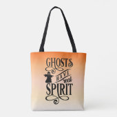 幽霊実在はSpirit Orange Gradientハロウィン トートバッグ (裏面)