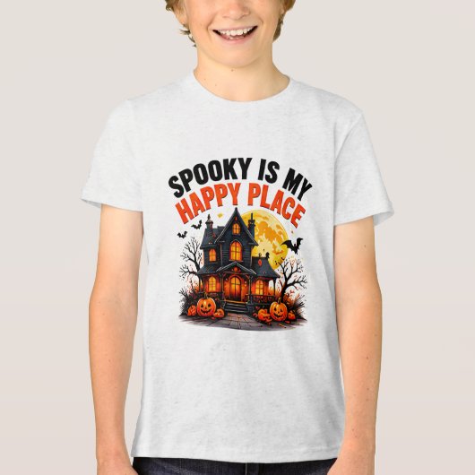 幽霊屋敷が私の居心地の良い場所 お化け屋敷 ハロウィン トライブレンドTシャツ (正面)