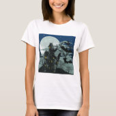 幽霊屋敷のこうもりと満月 Tシャツ (正面)