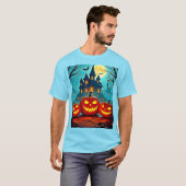 幽霊屋敷のスリル満点ナイト Tシャツ (正面フル)