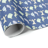 幽霊幽霊のよく出るハロウィーンピクセルアートパターン ラッピングペーパー (ロールコーナー)