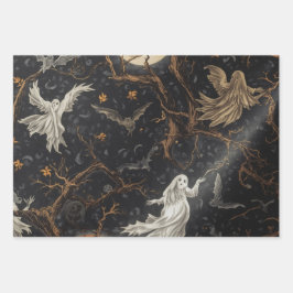 幽霊幽霊のよく出る付きナイトハロウィーンパターン ラッピングペーパーシート