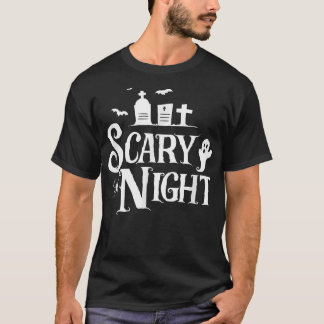 幽霊怖い夜不気味のギフトハロウィーンの男性女性 Tシャツ