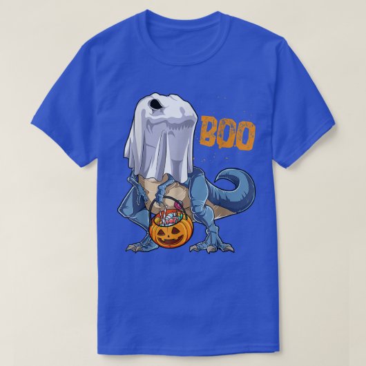幽霊恐竜Tレブハロウィンおもしろいメンズカボチャ Tシャツ (デザイン正面)