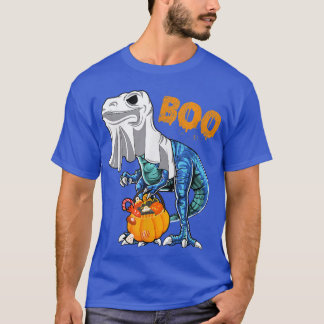 幽霊恐竜Tレボーおもしろいハロウィンカボボ Tシャツ