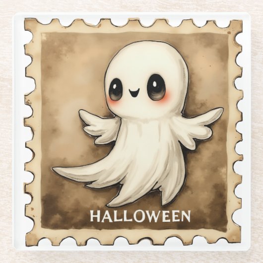 幽霊投稿:スピリットレルムからの特別デリバリー ガラスコースター (正面)