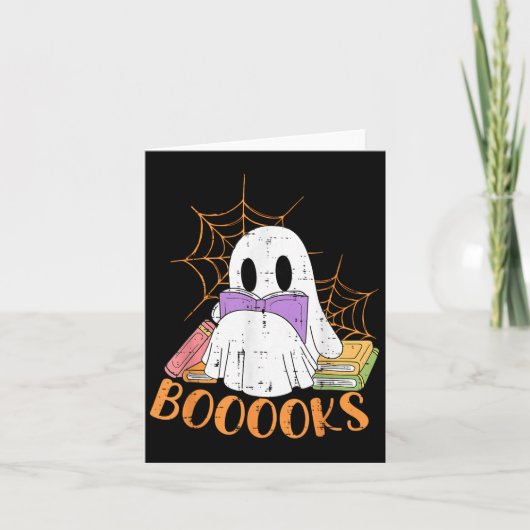 幽霊教師の本棚の先生ハロウィンTシャツ カード (正面)