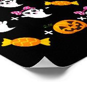 幽霊数学数学ハロウィーンかわいいスポック ポスター (角)