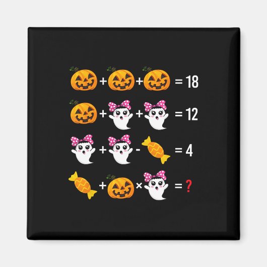 幽霊数学数学ハロウィーンかわいいスポック マグネット (正面)