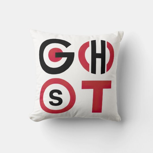 幽霊文字 クッション (正面)