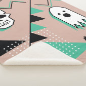 幽霊模様，ハロウィーンテーマの継ぎ目のない模様 シェルパブランケット (3/4)