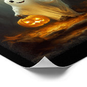 幽霊歩くの森ハロウィーンの衣装の男性 ポスター (角)