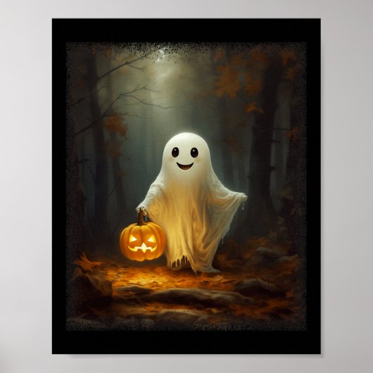 幽霊歩くの森ハロウィーンの衣装の男性 ポスター (正面)