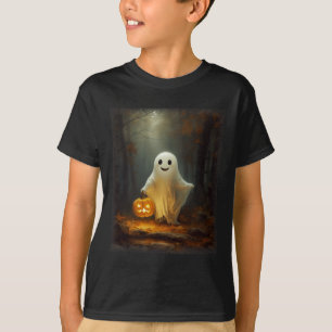 幽霊歩くの森ハロウィーンの衣装の男性 Tシャツ