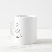 幽霊歩くドッグゴーティ面白いハロウィンドッグラブ コーヒーマグカップ (正面左)