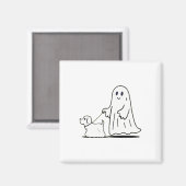 幽霊歩くドッグゴーティ面白いハロウィンドッグラブ マグネット (正面/裏面)